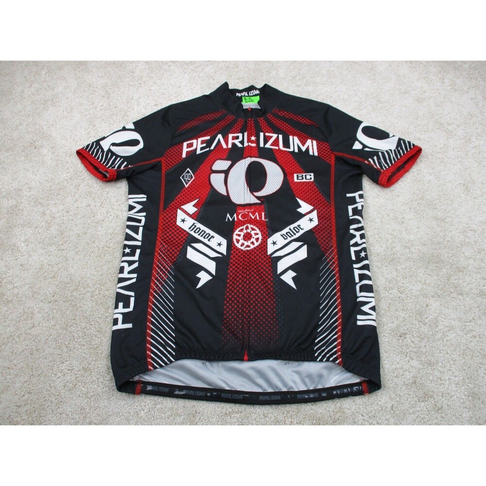 Pearl Izumi Cycling Jersey Adult Medium Black Red MCML Honor Valor Logo Zip Men